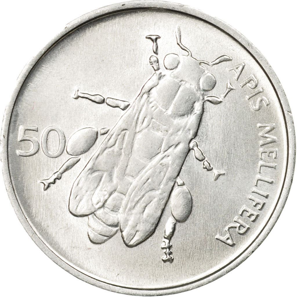 Slovenia 50 Stotinov Coin | Carniolan Honey Bee | KM3 | 1992 - 2006