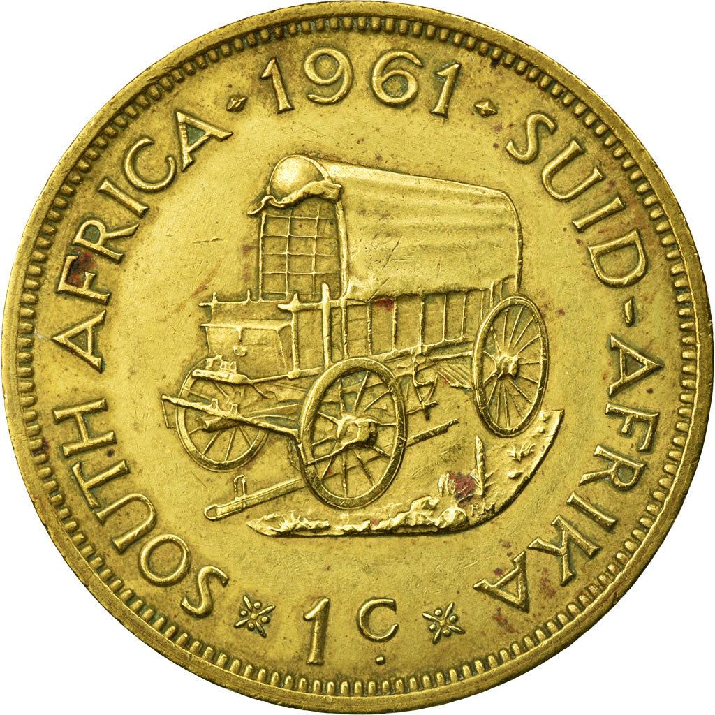 South Africa | 1 Cent Coin | Founder of Cape Town | Wagon | Km:57 | 1961 - 1964