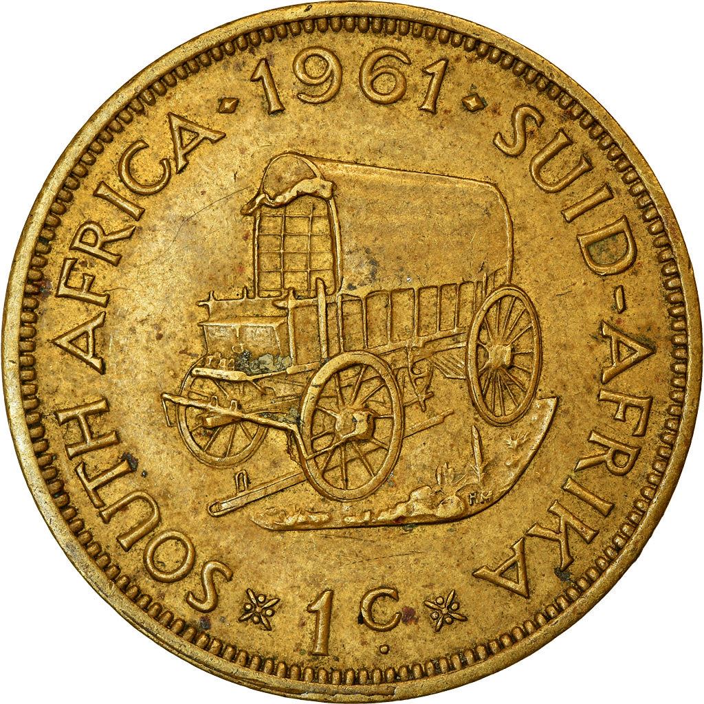 South Africa | 1 Cent Coin | Founder of Cape Town | Wagon | Km:57 | 1961 - 1964