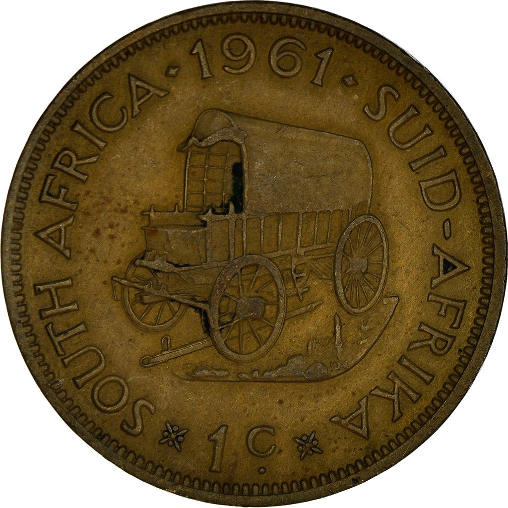 South Africa | 1 Cent Coin | Founder of Cape Town | Wagon | Km:57 | 1961 - 1964