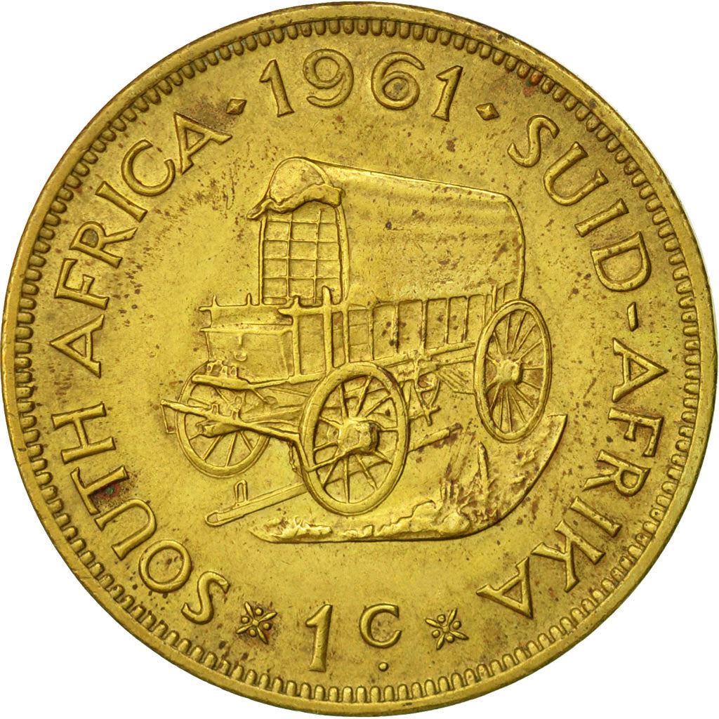 South Africa | 1 Cent Coin | Founder of Cape Town | Wagon | Km:57 | 1961 - 1964