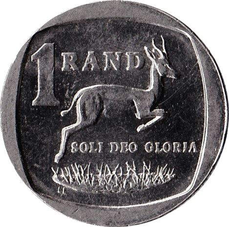 South Africa 1 Rand Afrikaans Legend - SUID-AFRIKA Coin KM164 1996 - 2000