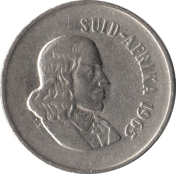 South Africa 10 Cents Afrikaans Legend - SUID-AFRIKA Coin KM68.2 1965 - 1969