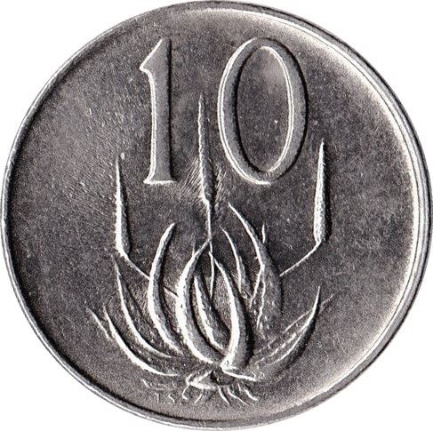 South Africa 10 Cents Coin | English Legend - SOUTH AFRICA | KM68.1 | 1965 - 1969