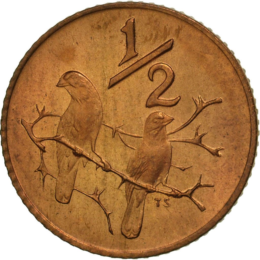 South Africa | 1/2 Cent Coin | Birds | Sparrows | Km:81 | 1970 - 1983