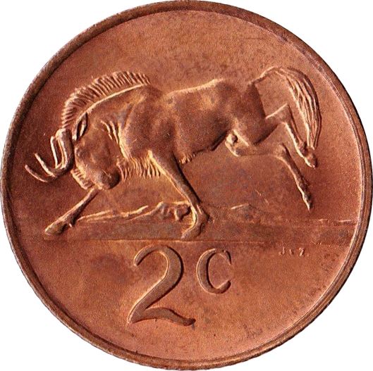 South Africa 2 Cents SOUTH AFRICA - SUID AFRIKA Coin KM83 1970 - 1990