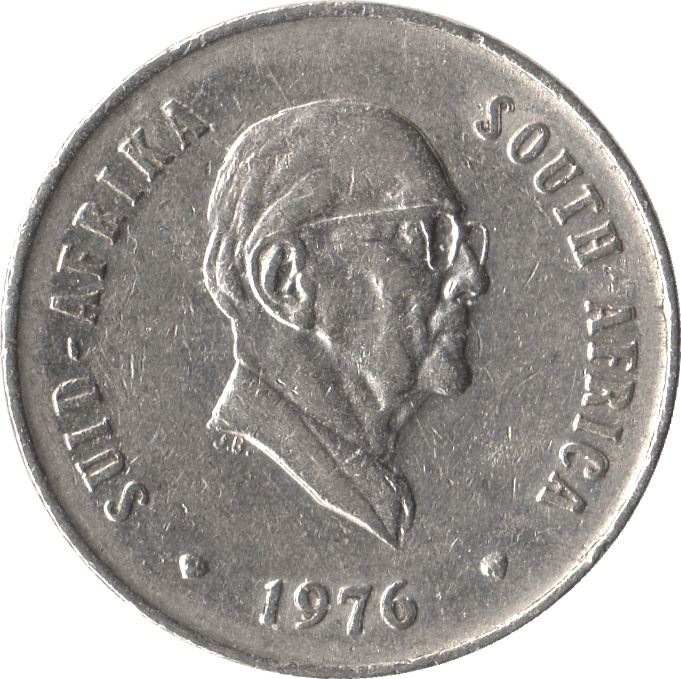 South Africa | 20 Cents Coin | Jacobus J. Fouche | KM95 | 1976