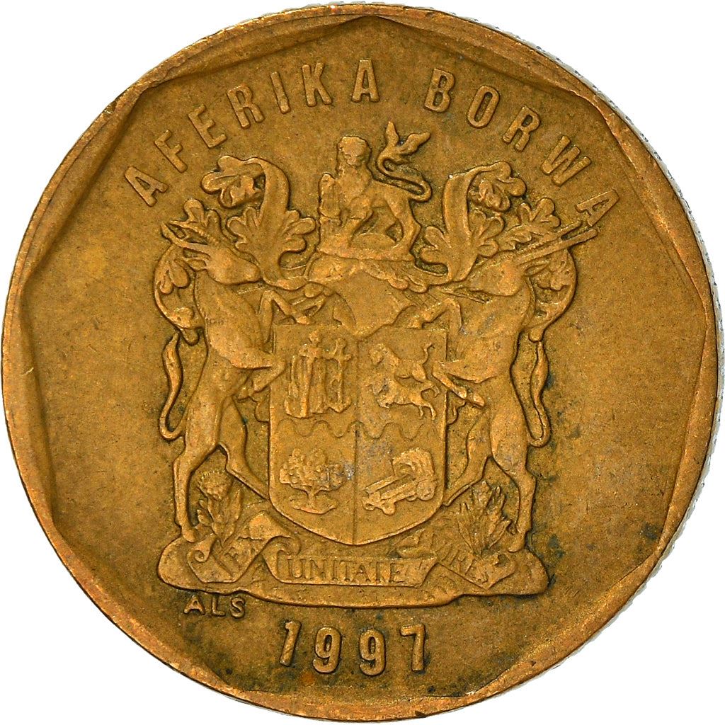 South Africa 20 Cents Tswana Legend - AFERIKA BORWA Coin KM162 1996 - 2000