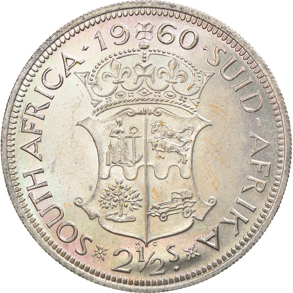 South Africa 2.5 Shillings Coin | Elizabeth II 1st portrait | KM51 | 1953 - 1960