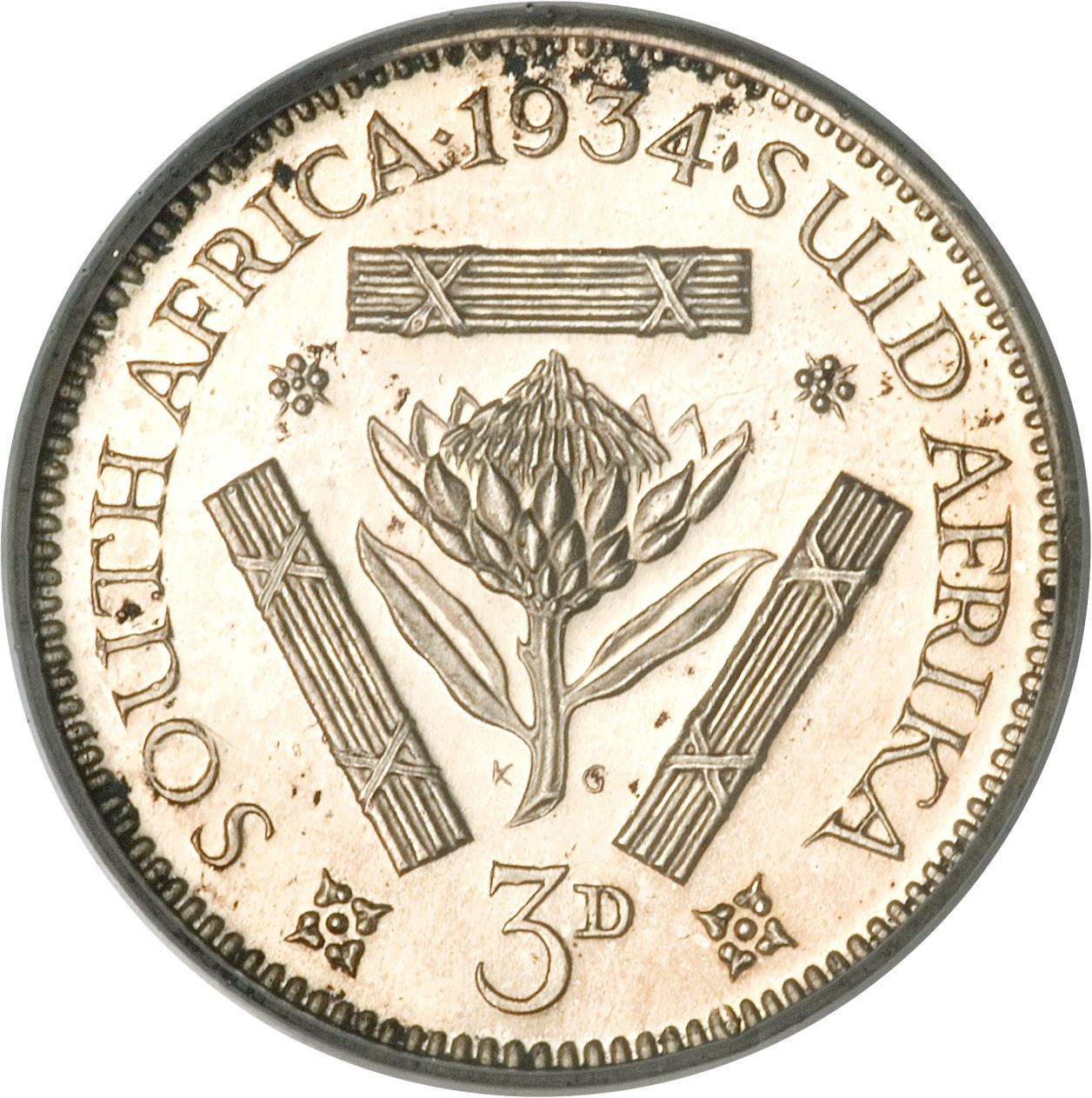 South Africa 3 Pence Coin | George V SUID-AFRIKA 3D | KM15.2 | 1931 - 1936