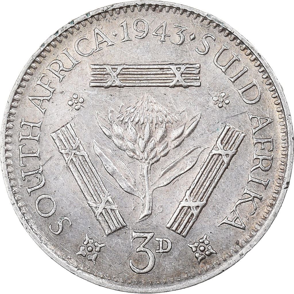 South Africa 3 Pence Coin | George VI | KM26 | 1937 - 1947