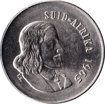 South Africa 5 Cents Coin | Afrikaans Legend - SUID-AFRIKA | KM67.2 | 1965 - 1969