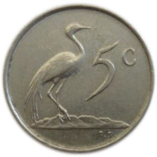 South Africa 5 Cents Coin | Charles Swart | Afrikaans Legend - SUID-AFRIKA | KM76.2 | 1968