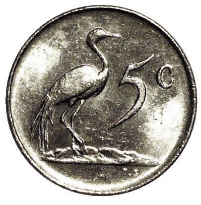 South Africa 5 Cents Coin | Jacobus J. Fouche | KM93 | 1976