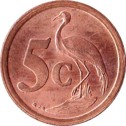 South Africa 5 Cents SOUTH AFRICA - SUID-AFRIKA Coin KM134 1990 - 1995