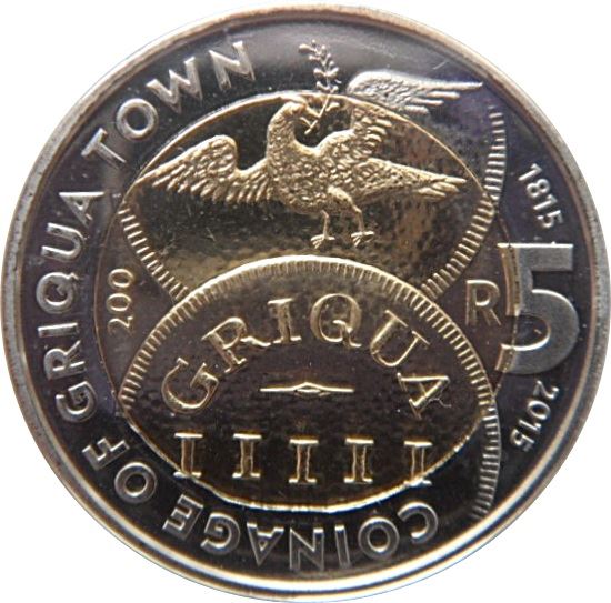 South Africa 5 Rand Coin | Griqua Town Coinage Bicentennial | KM590 | 2015