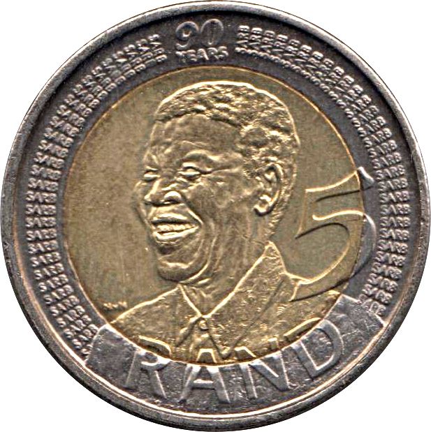 South Africa 5 Rand Coin | Nelson Mandela 90th Birthday | KM439 | 2008