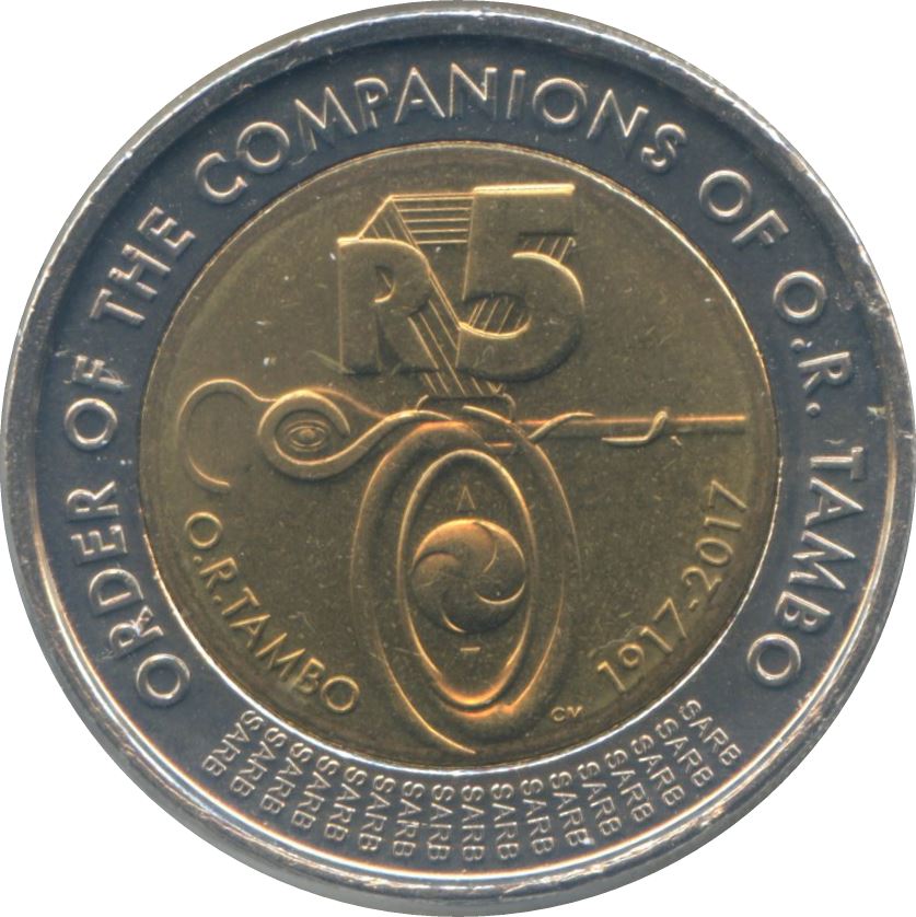 South Africa 5 Rand Coin | Order of Companions of O.R. Tambo | KM632 | 2017