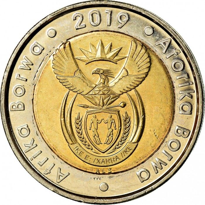 South Africa | 5 Rand Coin | People | Vote Booth | Democratic Elections | Km:700 | 2019