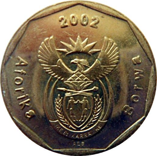 South Africa 50 Cents Coin | Football; Tswana Legend - Aforika Borwa | KM287 | 2002