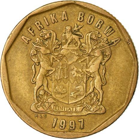 South Africa 50 Cents Sesotho Legend - AFRIKA BORWA Coin KM163 1996 - 2000