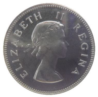 South Africa 6 Pence Coin | Elizabeth II 1st portrait | KM48 | 1953 - 1960