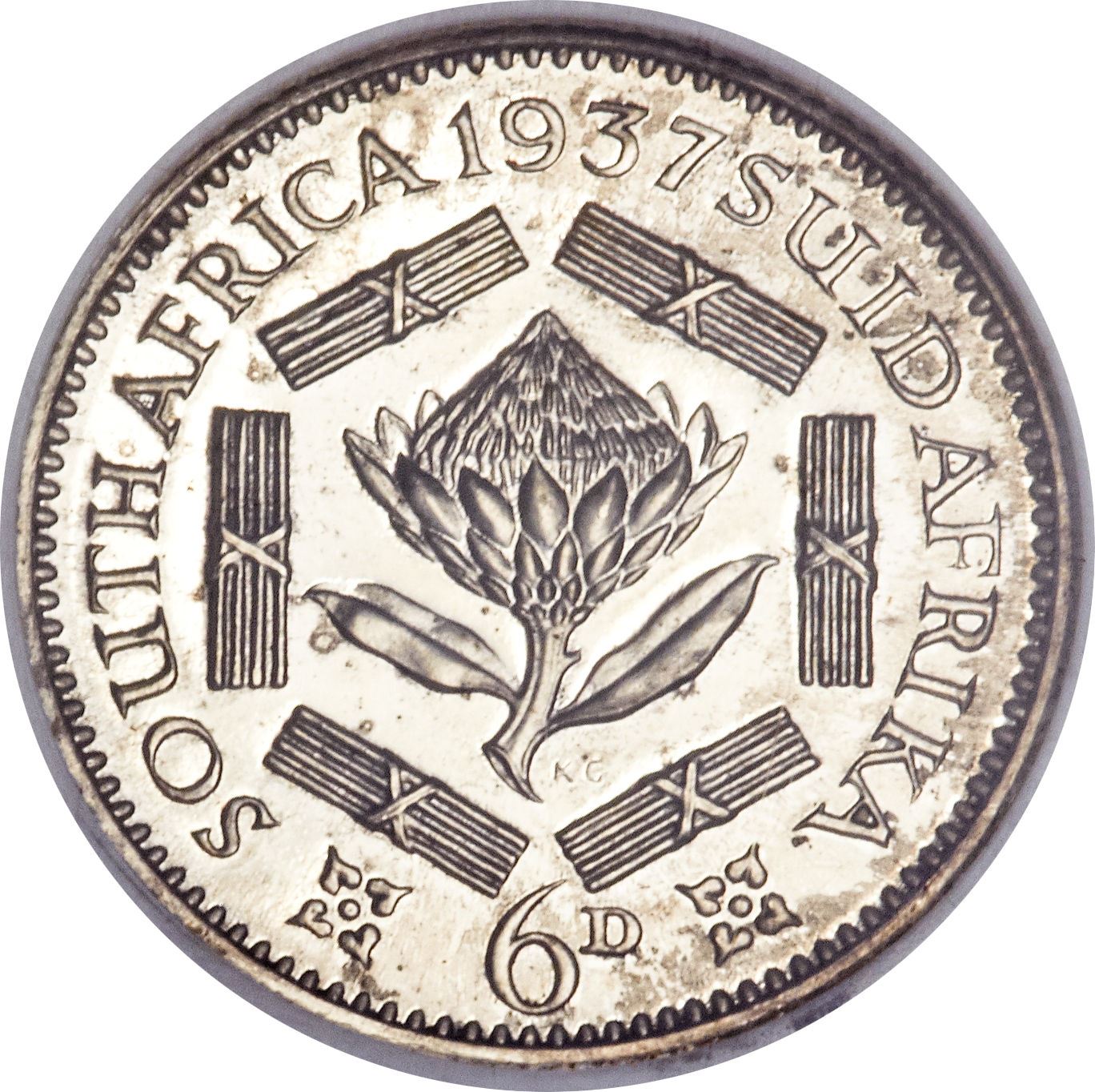 South Africa 6 Pence Coin | George VI | KM27 | 1937 - 1947