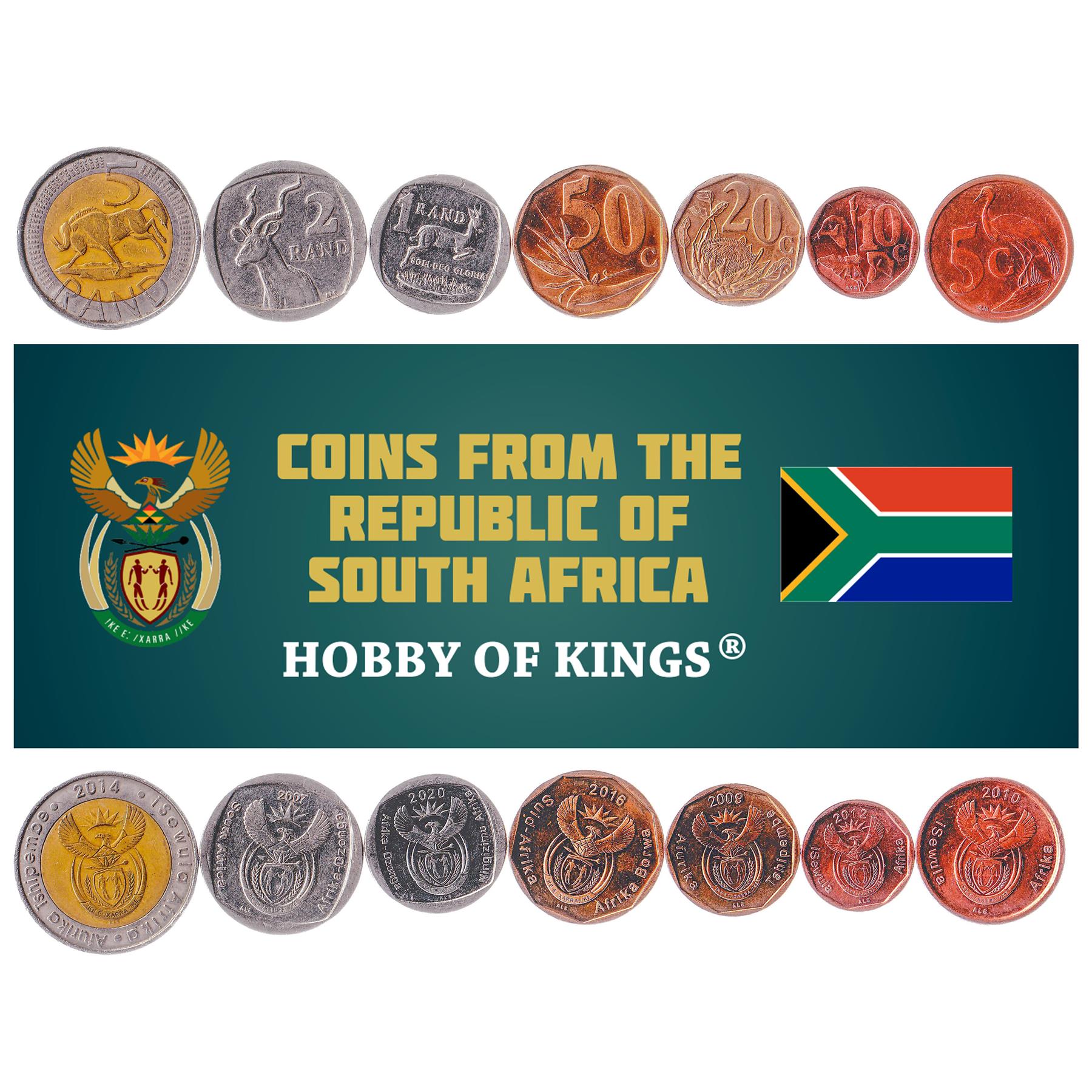 South Africa 7 Coin Set | 5 10 20 50 Cents 1 2 5 Rand | 2002 - 2022