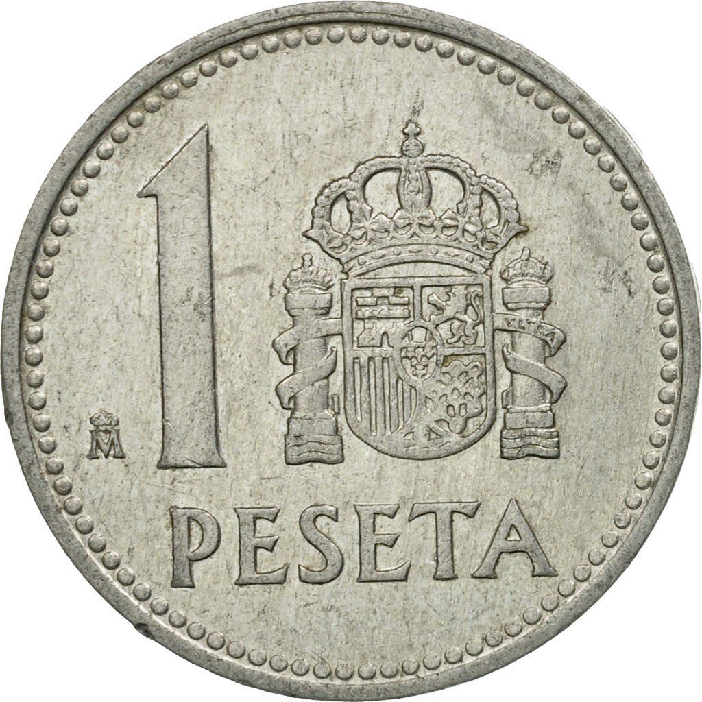 Spain 1 Peseta - Juan Carlos I Coin KM821 1982 - 1989 Bridge