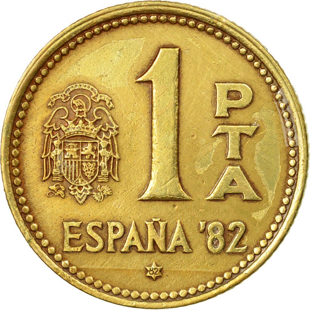 Spain 1 Peseta - Juan Carlos I España '82 Coin KM816 1980 Horses and equines