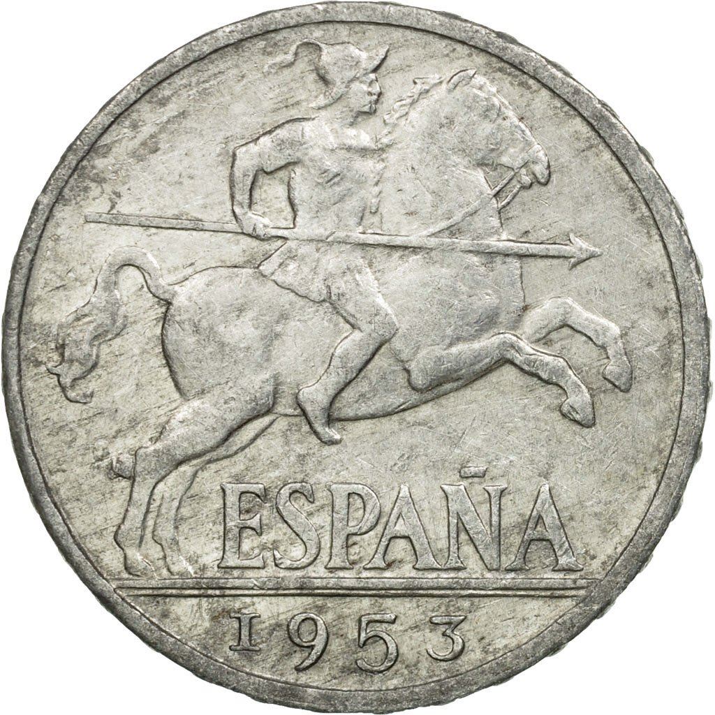 Spain 10 Centimos - Iberian rider Coin KM766 1940 - 1953