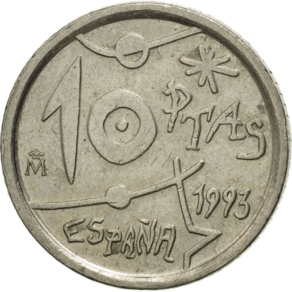 Spain 10 Pesetas Joan Miró Coin KM918 1993 Coat of Arms