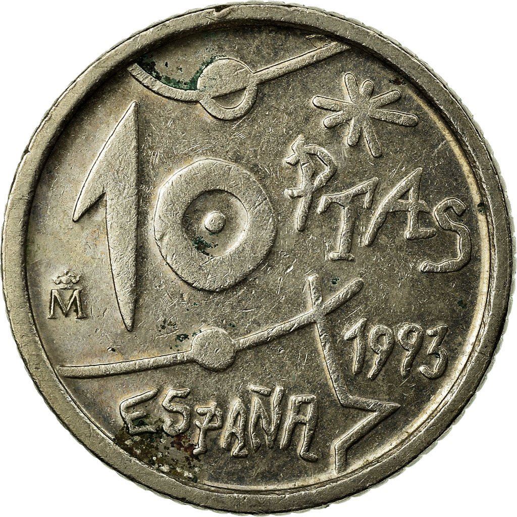 Spain 10 Pesetas Joan Miró Coin KM918 1993 Coat of Arms