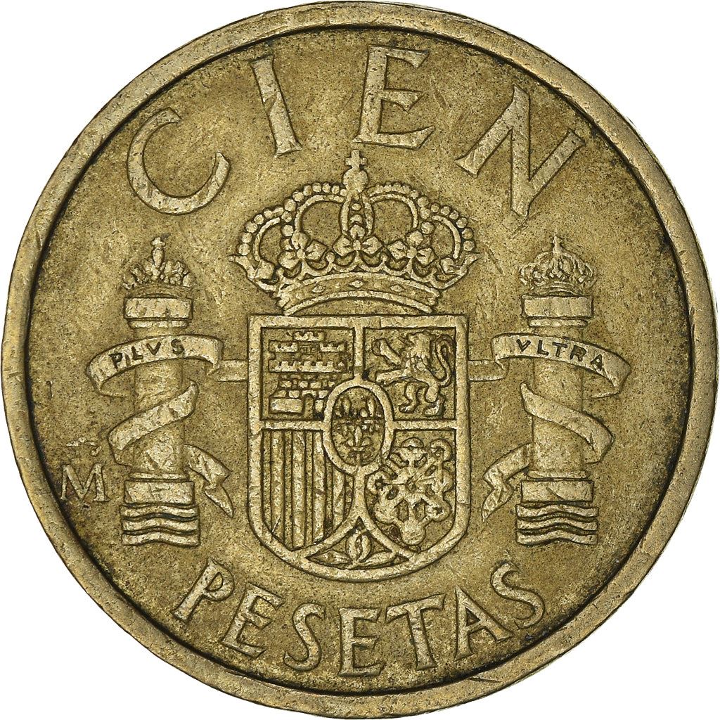 Spain 100 Pesetas - Juan Carlos I "CIEN" Coin 1982 - 1990 KM 826