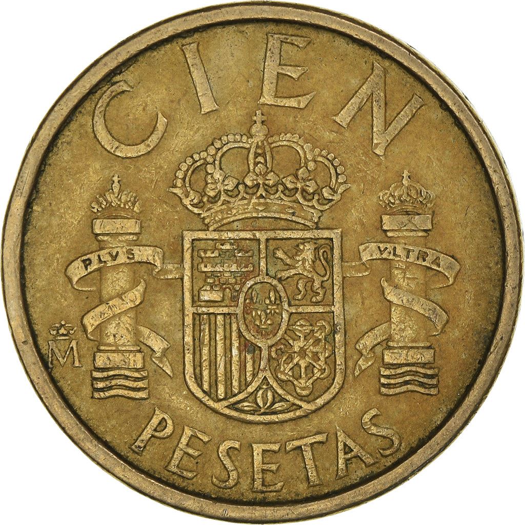 Spain 100 Pesetas - Juan Carlos I "CIEN" Coin 1982 - 1990 KM 826