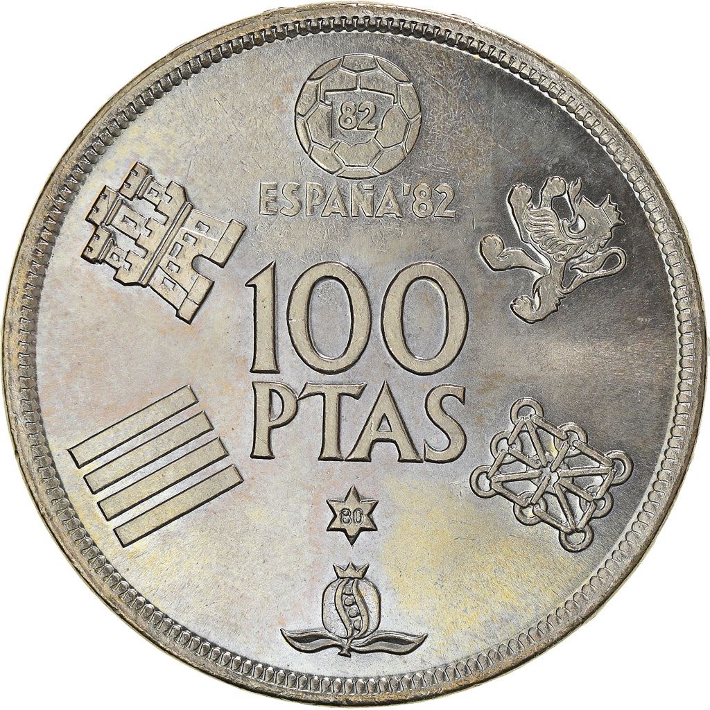 Spain 100 Pesetas - Juan Carlos I España '82 Coin KM820 1980 Sculpture, Palace