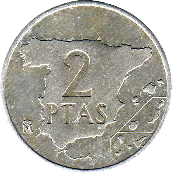 Spain 2 Pesetas - Juan Carlos I Coin KM822 1982 - 1984