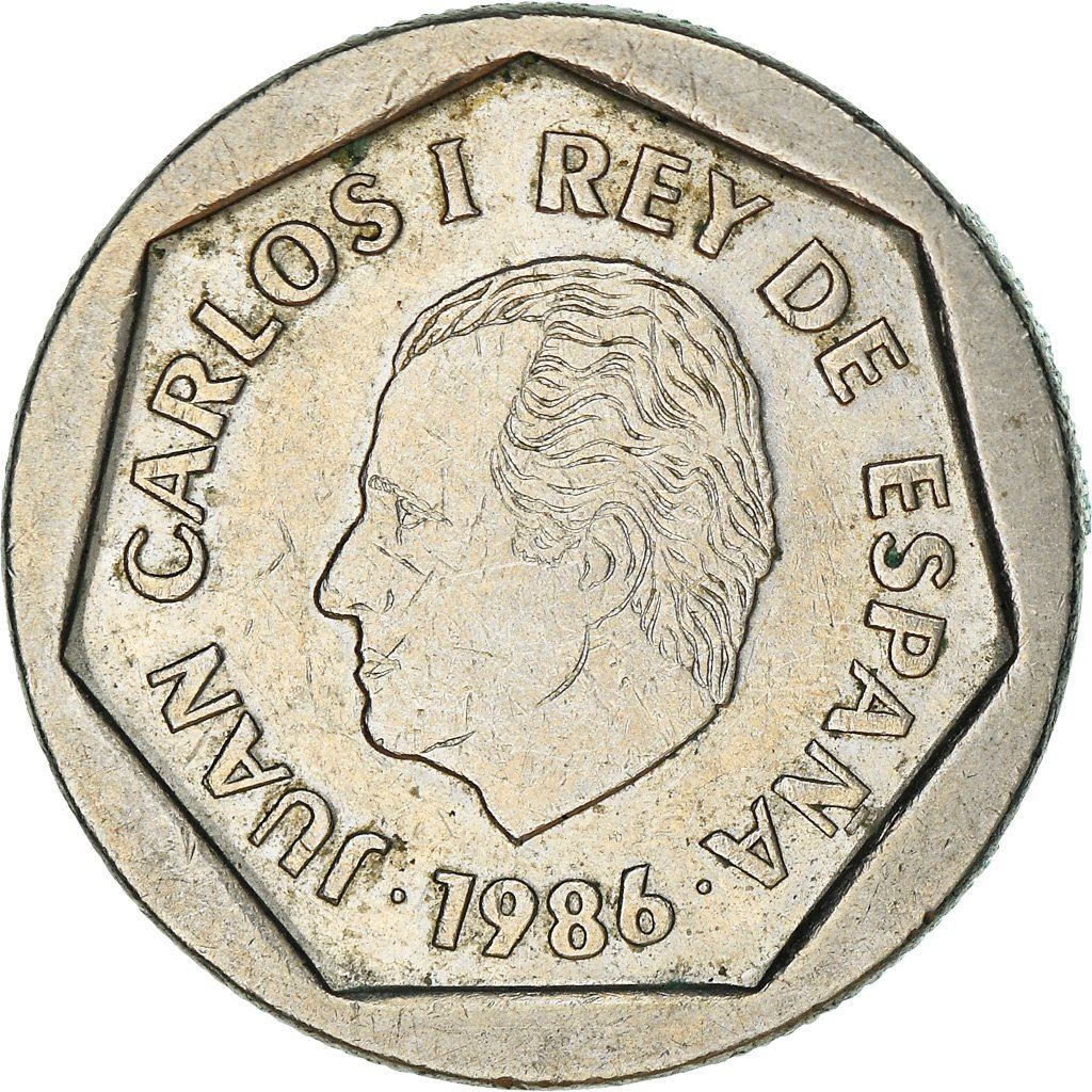 Spain 200 Pesetas - Juan Carlos I Coin KM829 1986 - 1988 Painting, Religious building