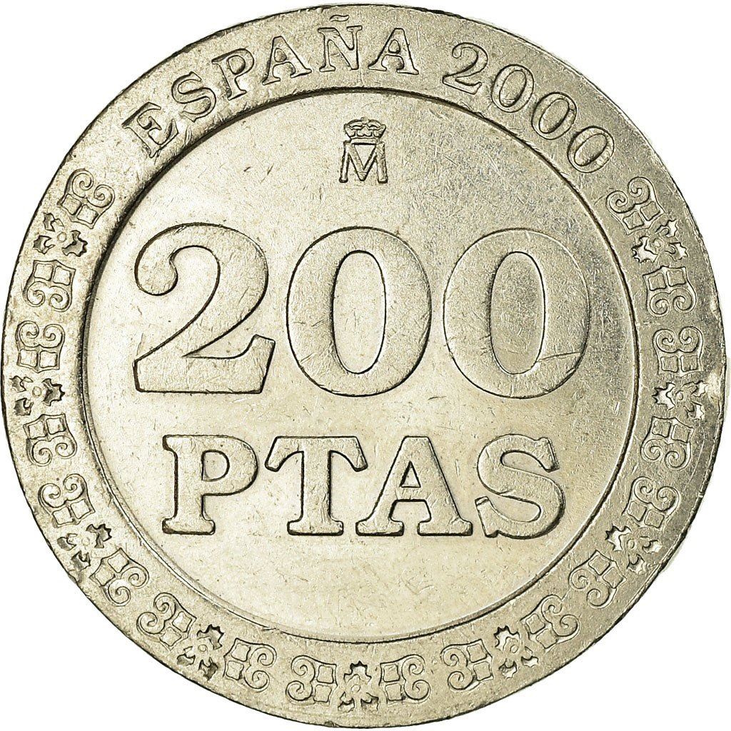 Spain 200 Pesetas - Juan Carlos I Coin KM992 1998 - 2000