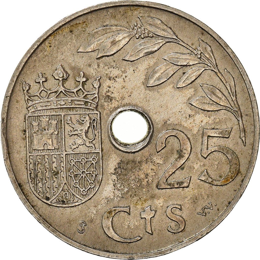 Spain 25 Centimos - 2nd Triumphant Year Coin KM753 1937 Soccer