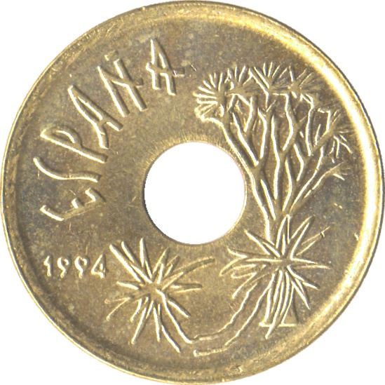 Spain 25 Pesetas Canary Islands Coin KM933 1994