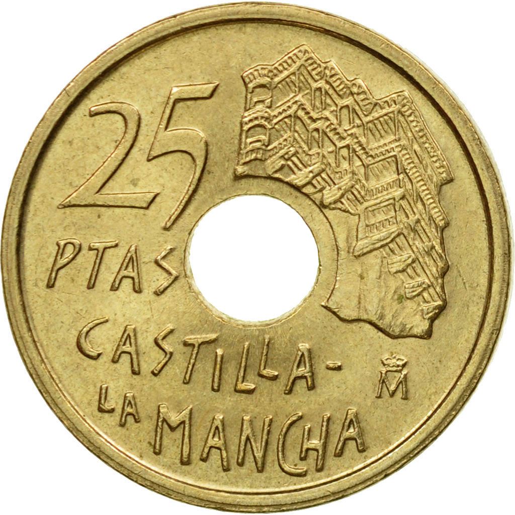 Spain 25 Pesetas Castile-La Mancha Coin KM962 1996