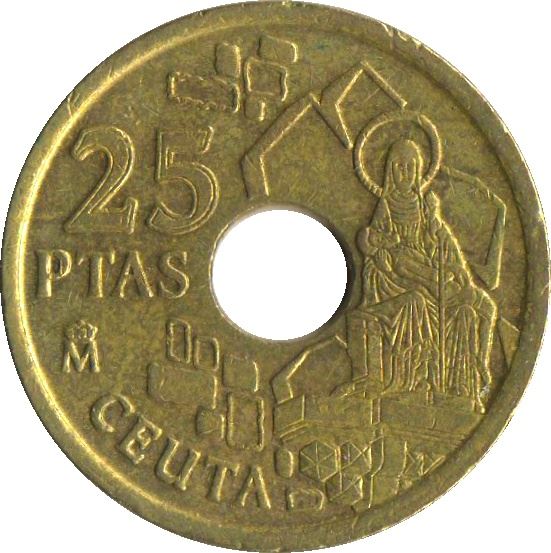 Spain 25 Pesetas Ceuta Coin 1998 KM 990