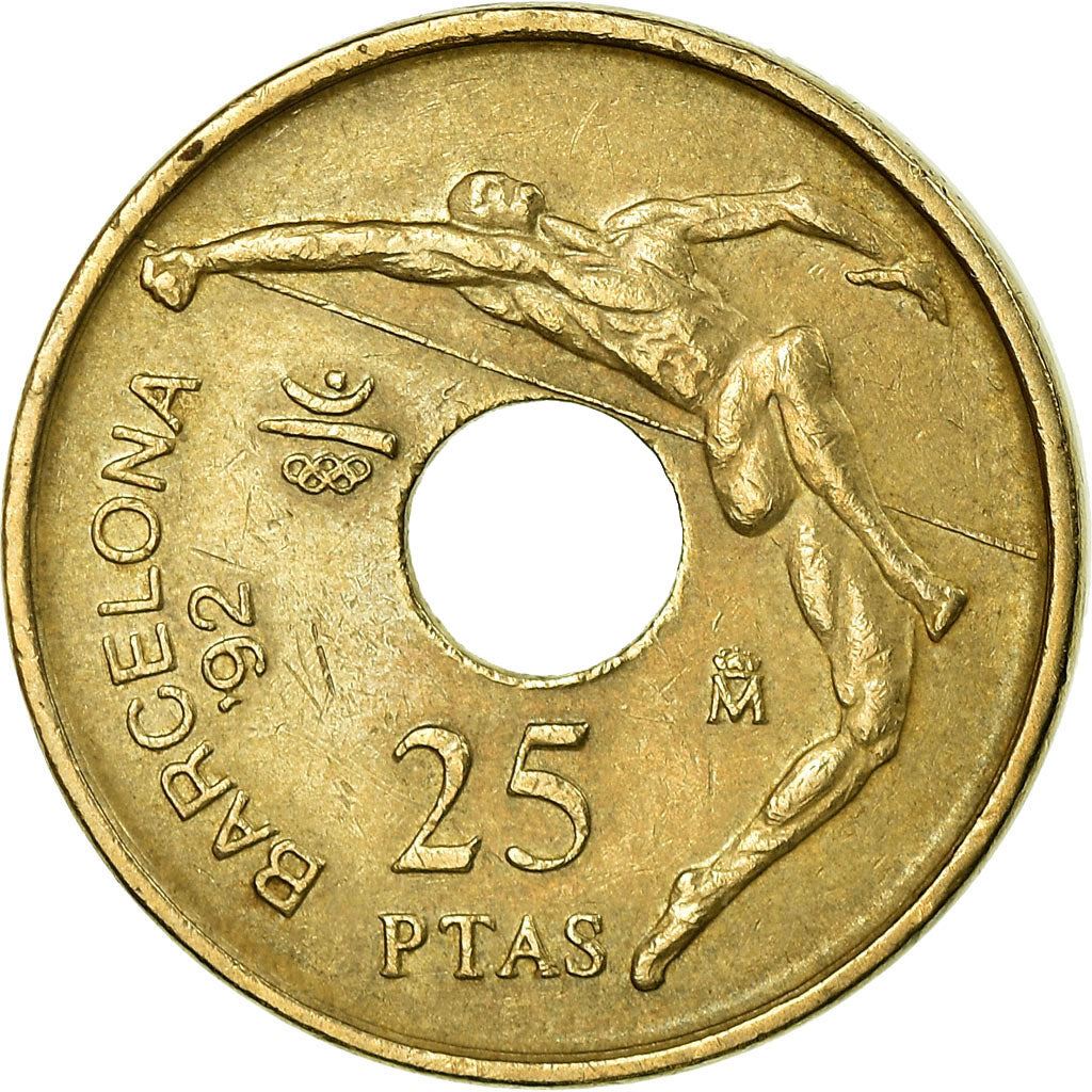 Spain 25 Pesetas - Juan Carlos I High Jump Coin 1990-1991 KM 851