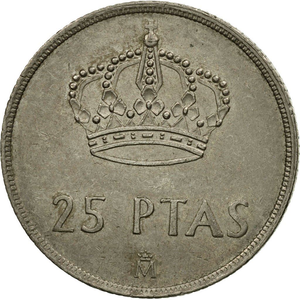 Spain 25 Pesetas - Juan Carlos I with mintmark Coin KM824 1982 - 1984