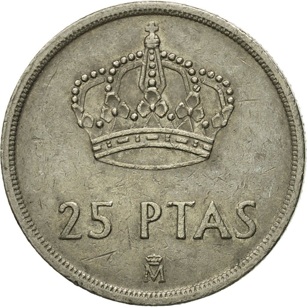 Spain 25 Pesetas - Juan Carlos I with mintmark Coin KM824 1982 - 1984