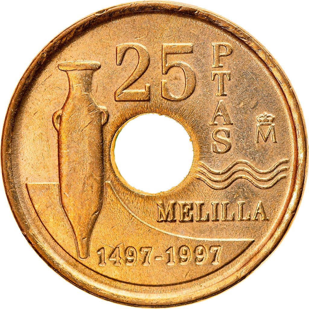 Spain 25 Pesetas Melilla Coin 1997 KM 983