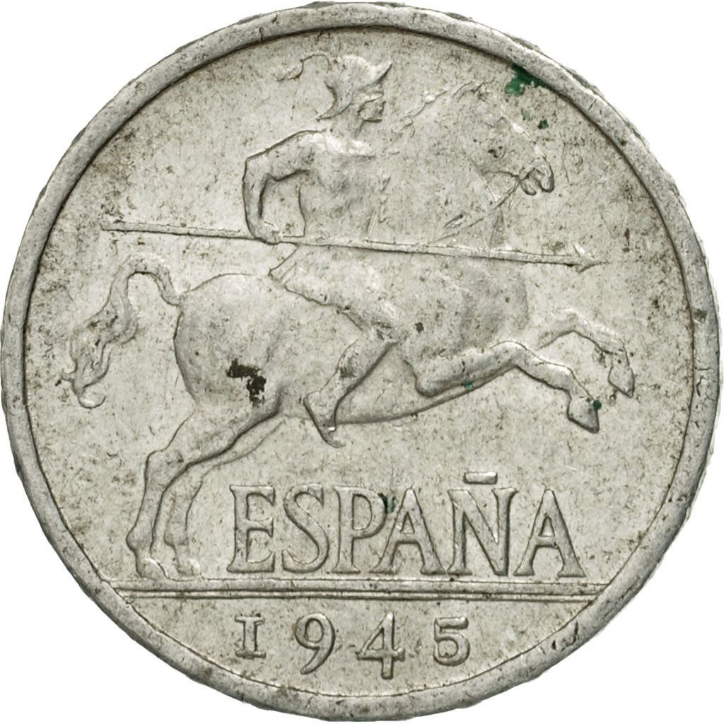 Spain 5 Centimos - Iberian Rider Coin 1940 - 1953 KM 765