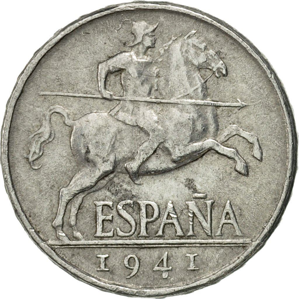 Spain 5 Centimos - Iberian Rider Coin 1940 - 1953 KM 765