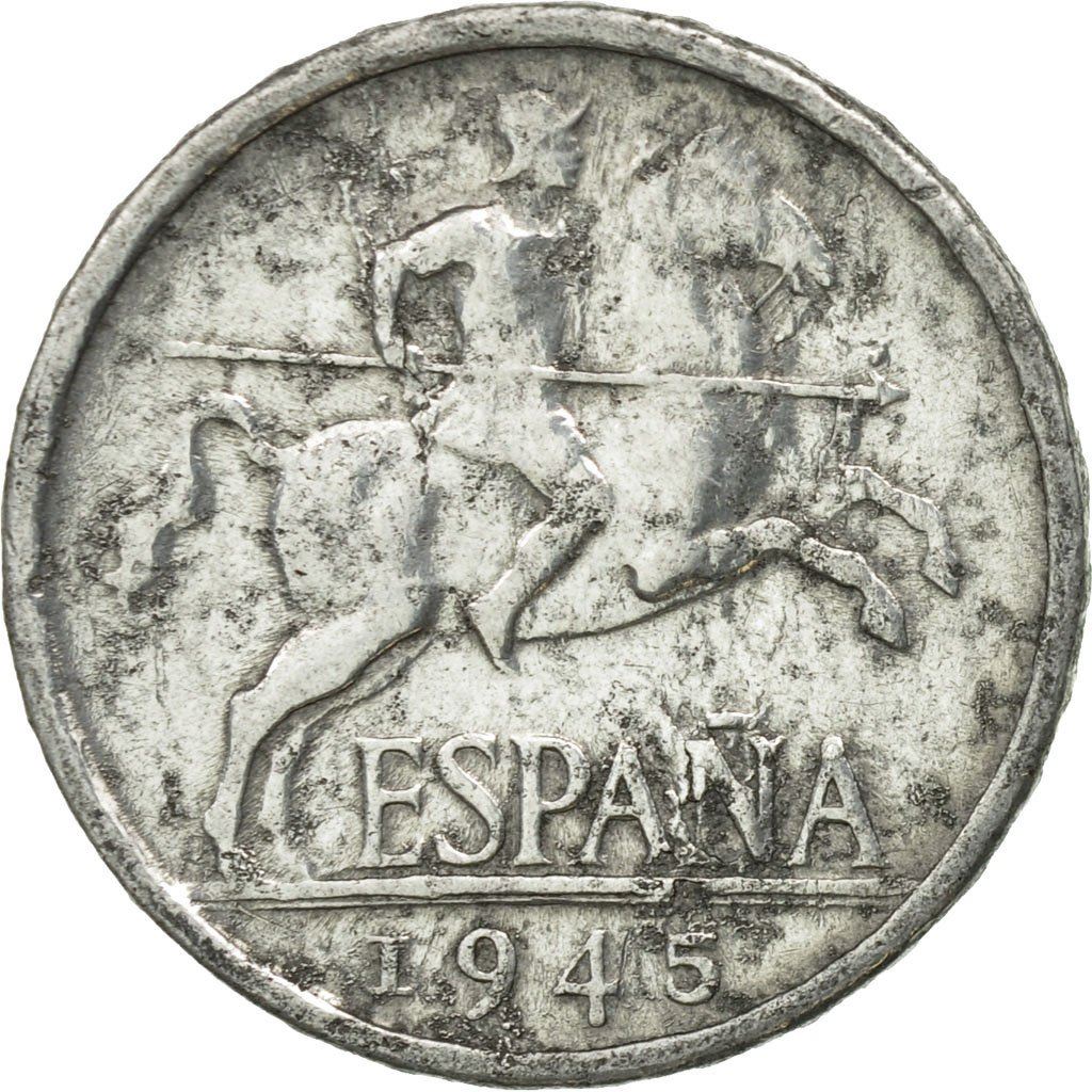 Spain 5 Centimos - Iberian Rider Coin 1940 - 1953 KM 765